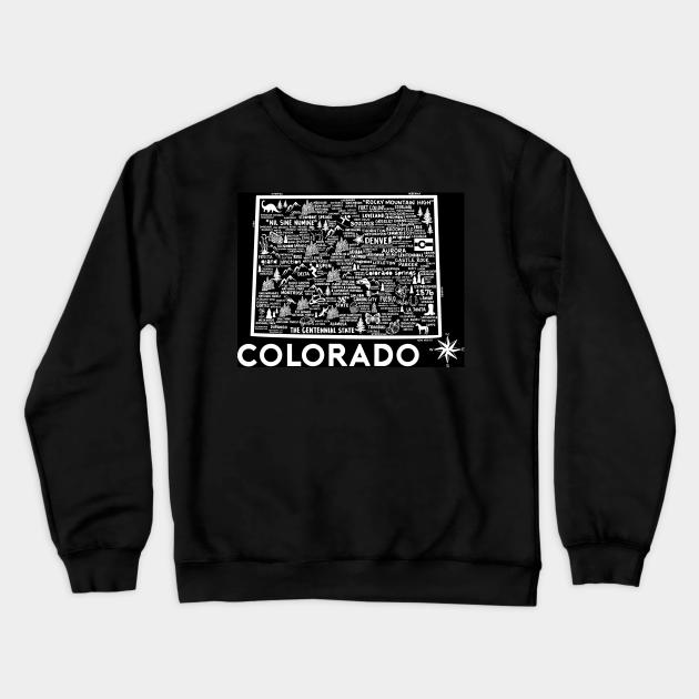 Colorado Map Crewneck Sweatshirt by Whereabouts Shop